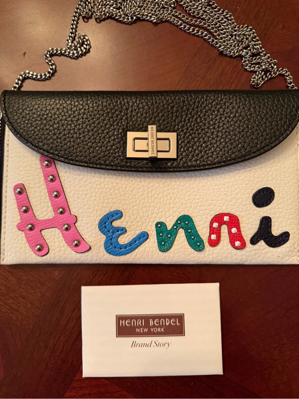 Henri Bendel Convertible Crossbody Pouch w/ Henri Color-block Leather Detailing
